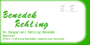 benedek rehling business card